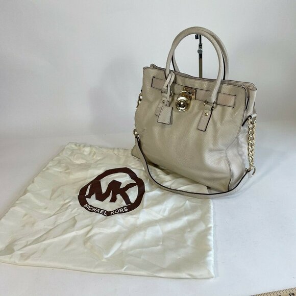 Michael Kors White Python Effect Hamilton Crossbody HandBag W/ Dust Bag Women's - Picture 12 of 12